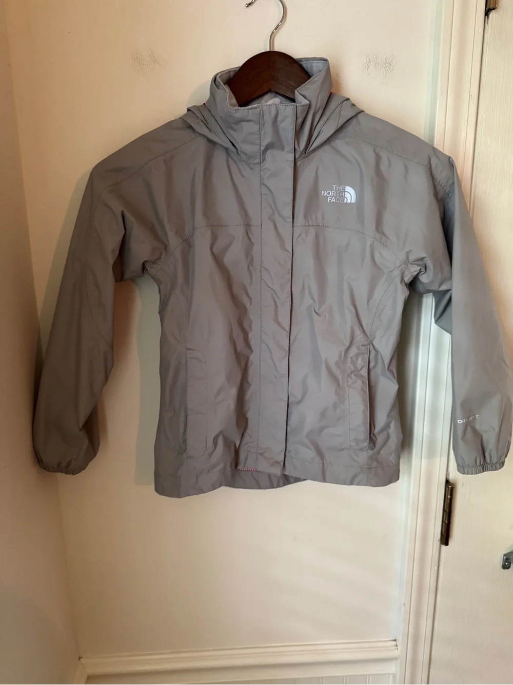 The North Face Girls Hooded Windbreaker Jacket - Gray